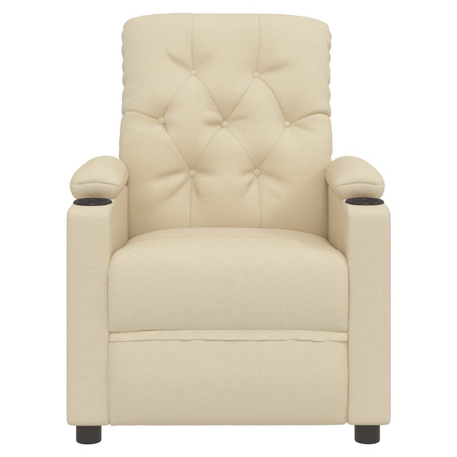 Fauteuil verstelbaar stof crèmekleurig