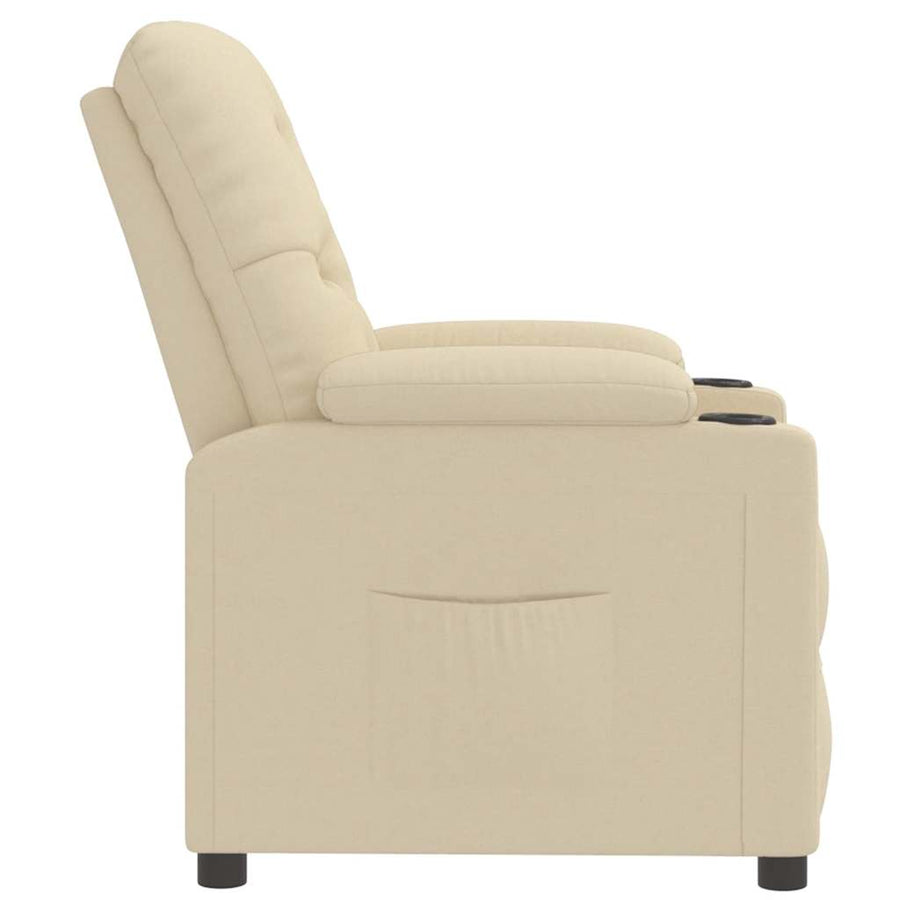 Fauteuil verstelbaar stof crèmekleurig