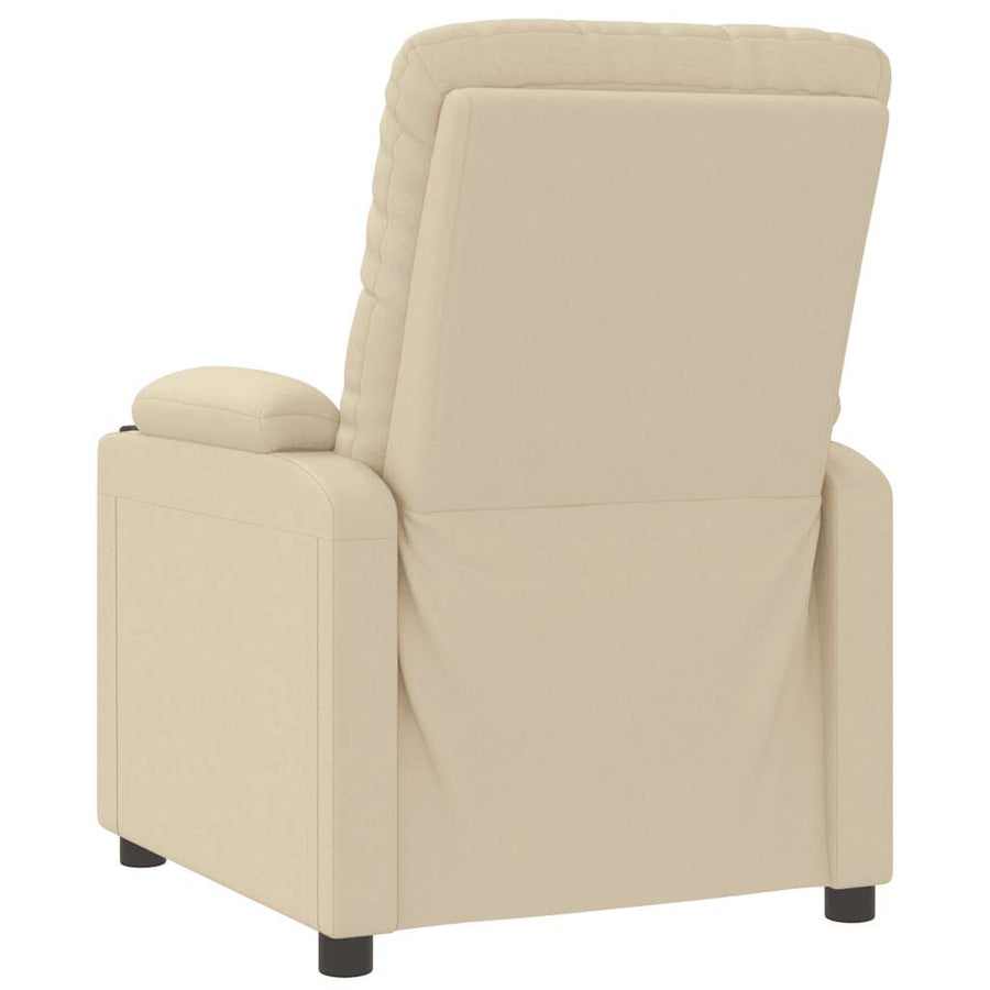 Fauteuil verstelbaar stof crèmekleurig
