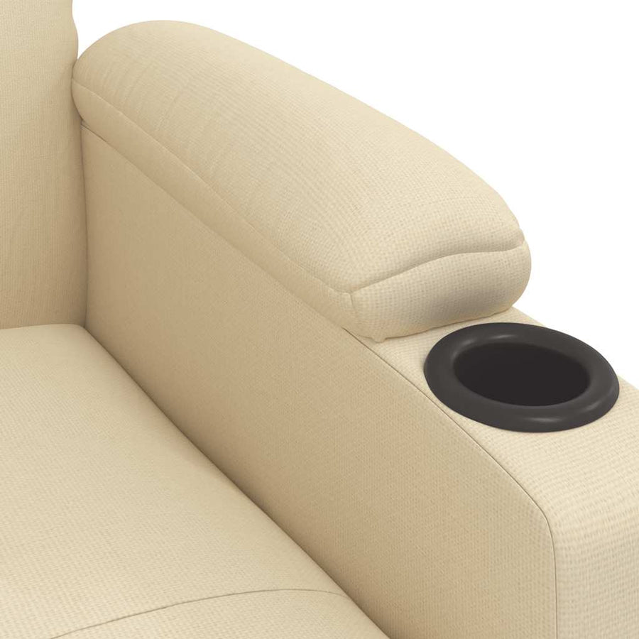 Fauteuil verstelbaar stof crèmekleurig
