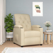 Fauteuil verstelbaar stof crèmekleurig 78x93x96 cm