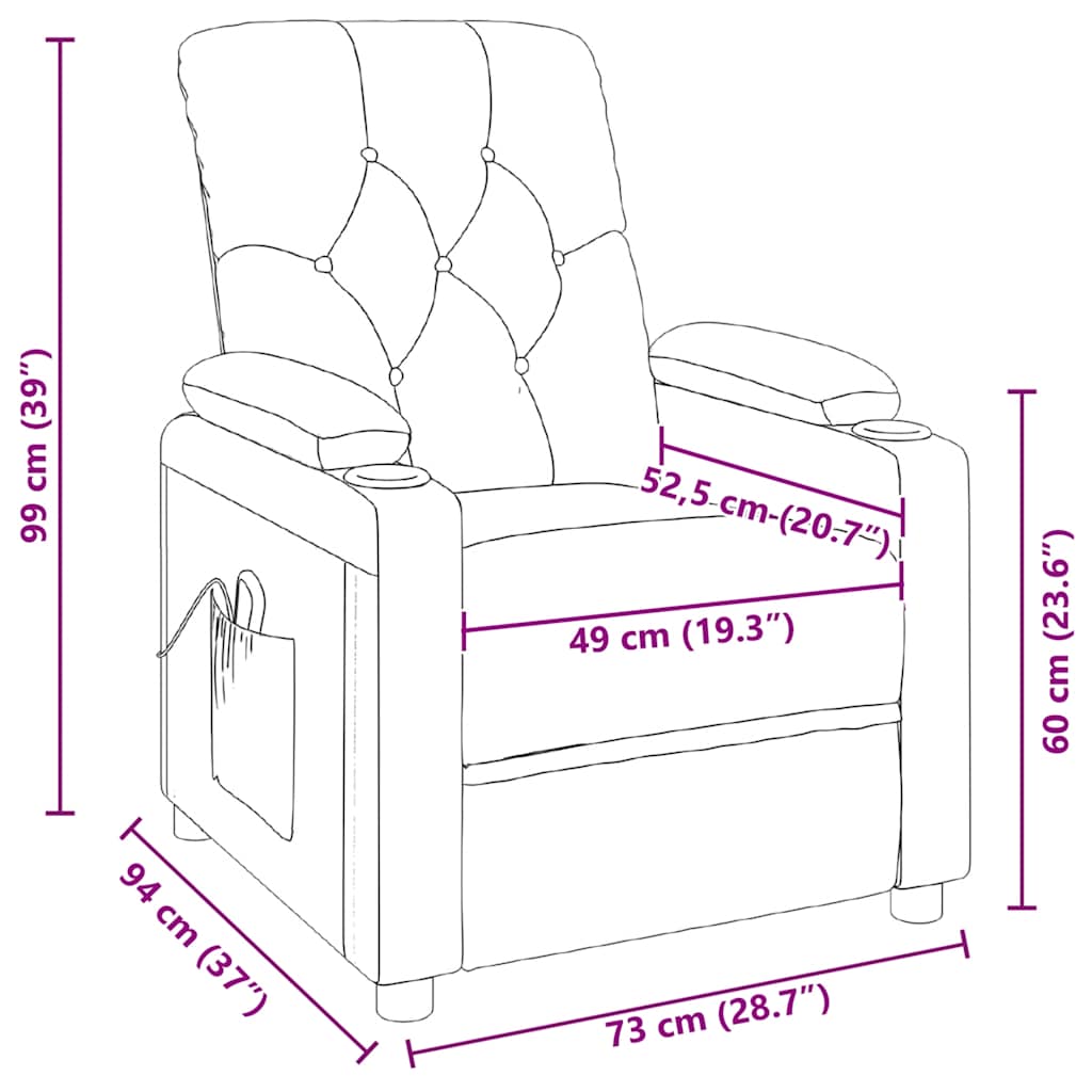 Massagestoel stof lichtgrijs