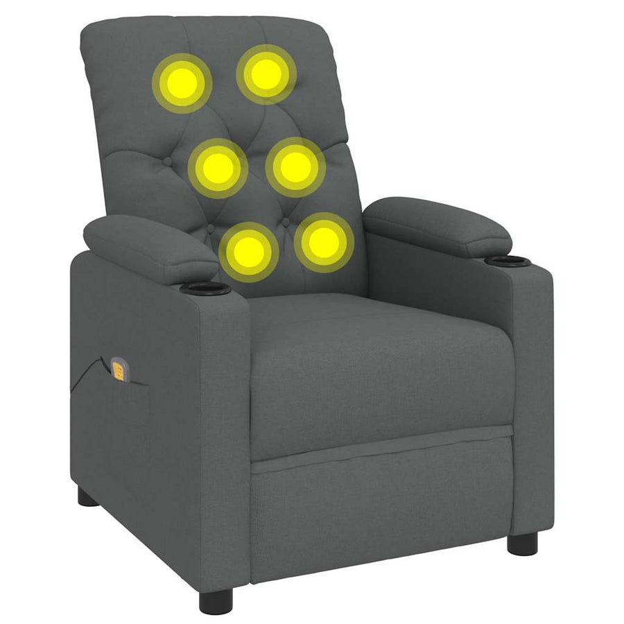Massagestoel stof donkergrijs