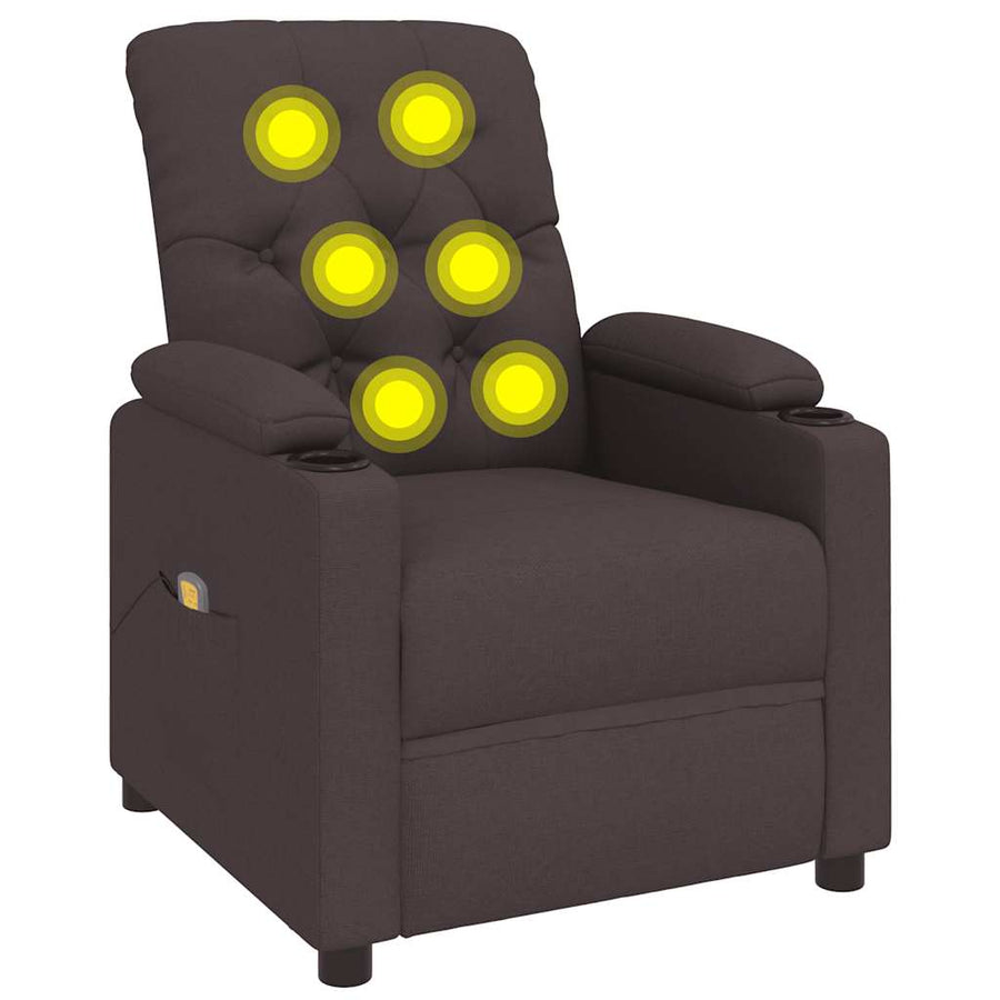 Massagestoel stof donkerbruin