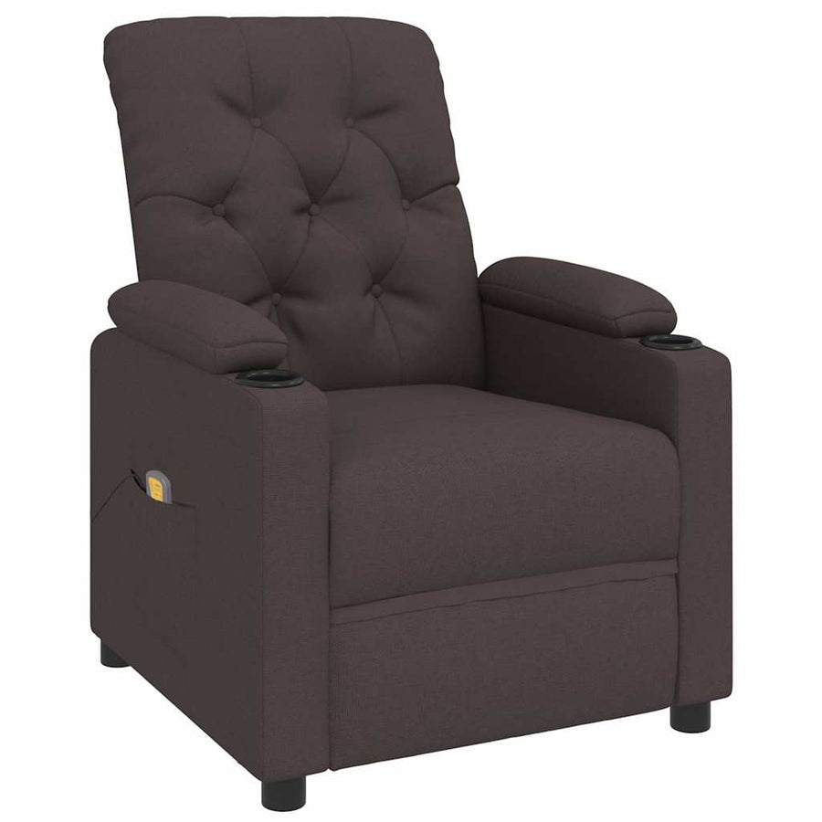 Massagestoel stof donkerbruin