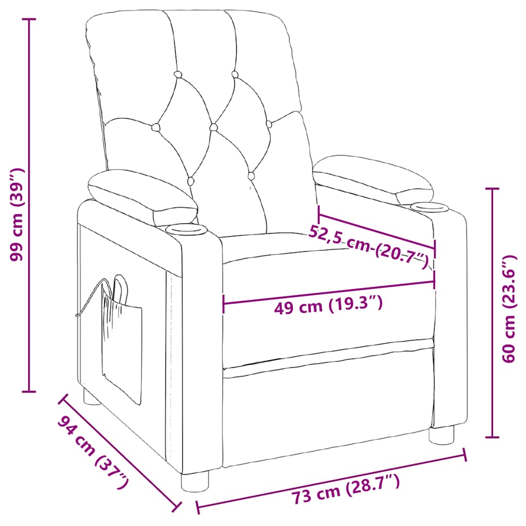Massagestoel stof donkerbruin