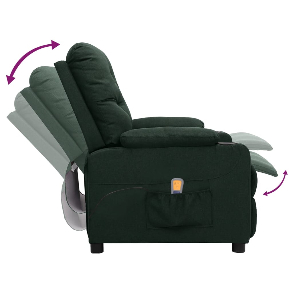 Massagestoel stof donkergroen