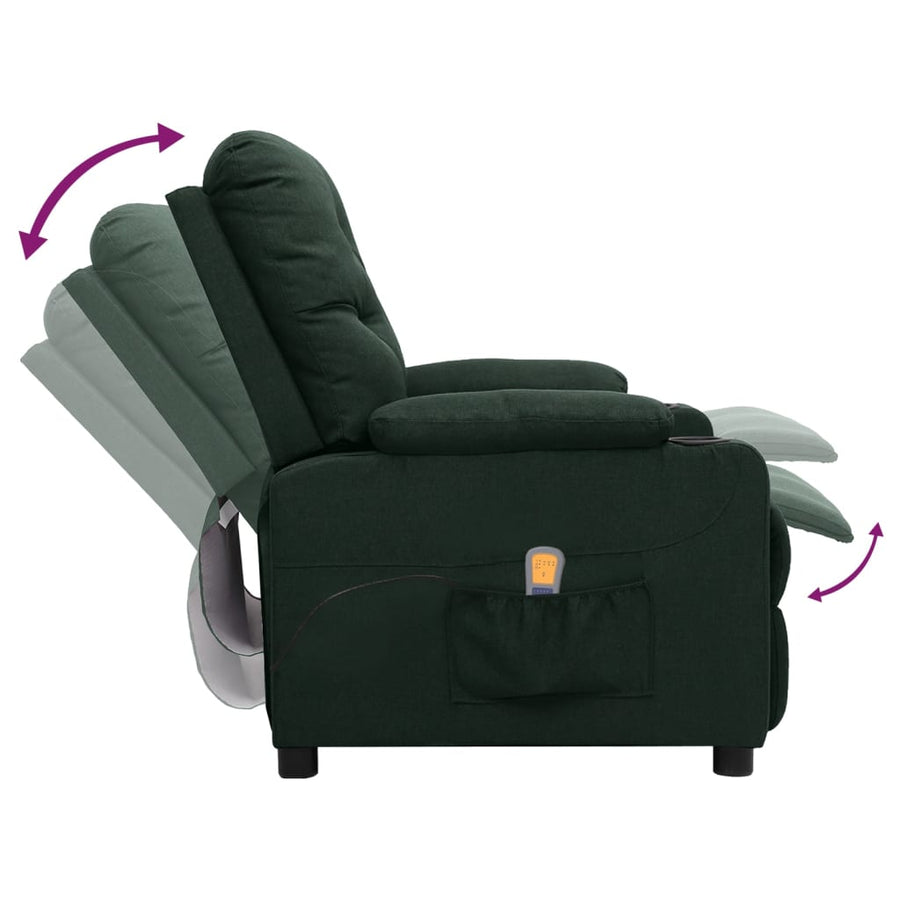 Massagestoel stof donkergroen