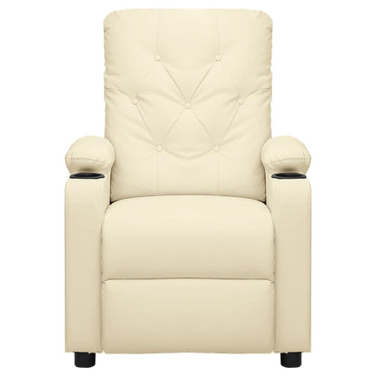 Fauteuil verstelbaar kunstleer crèmekleurig