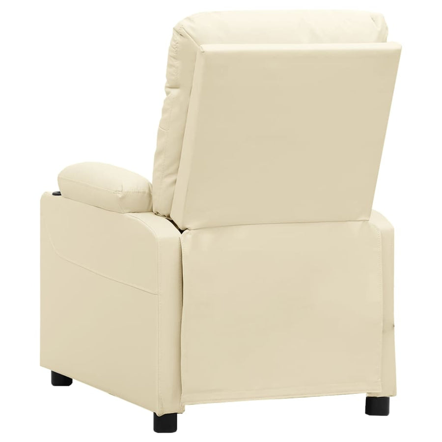 Fauteuil verstelbaar kunstleer crèmekleurig