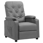 Fauteuil verstelbaar kunstleer grijs 78x93x96 cm