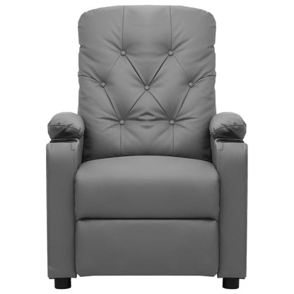 Fauteuil verstelbaar kunstleer grijs