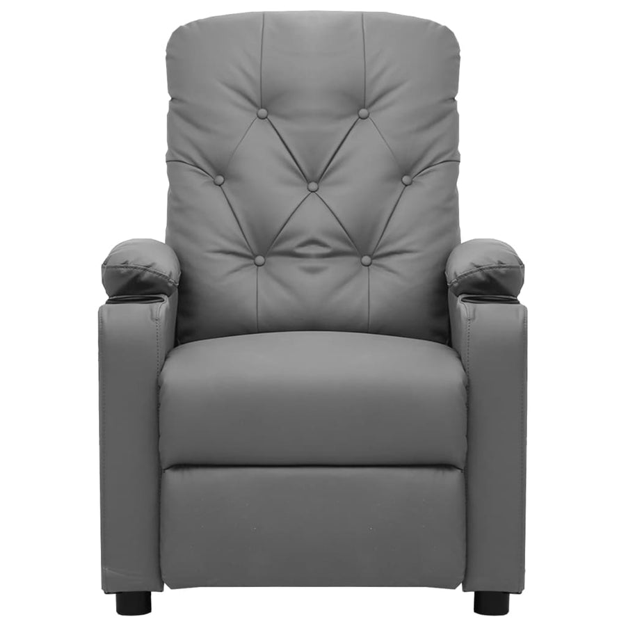Fauteuil verstelbaar kunstleer grijs