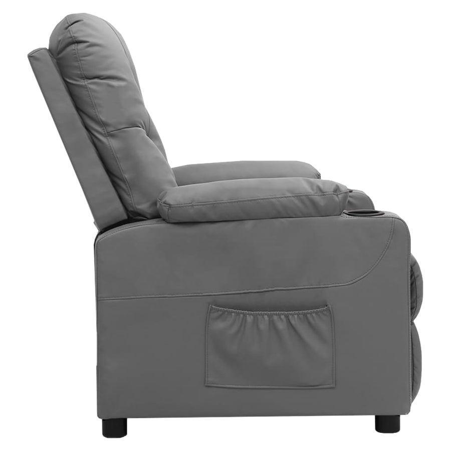 Fauteuil verstelbaar kunstleer grijs