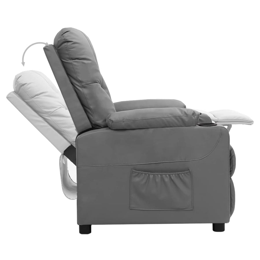 Fauteuil verstelbaar kunstleer grijs