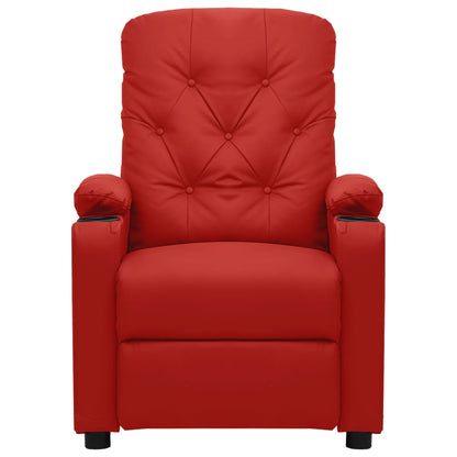 Fauteuil verstelbaar kunstleer wijnrood