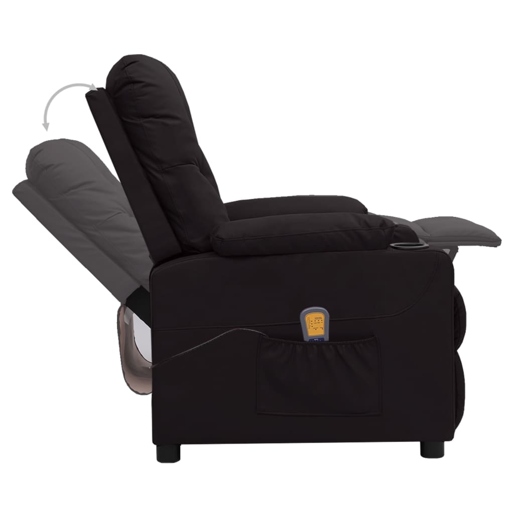 Massagestoel kunstleer zwart