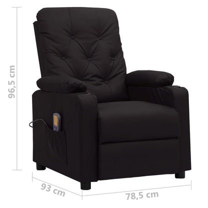 Massagestoel kunstleer zwart