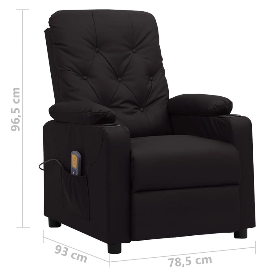Massagestoel kunstleer zwart