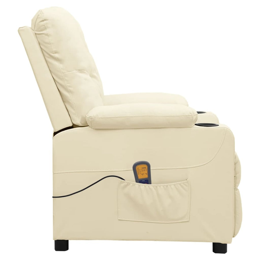 Massagestoel kunstleer crèmekleurig
