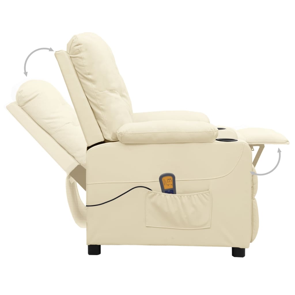 Massagestoel kunstleer crèmekleurig