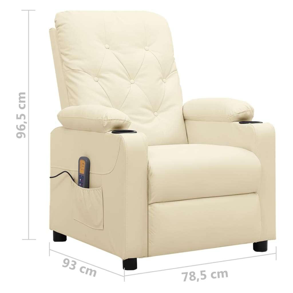 Massagestoel kunstleer crèmekleurig