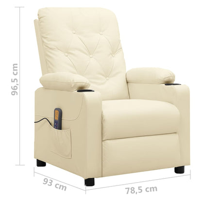 Massagestoel kunstleer crèmekleurig