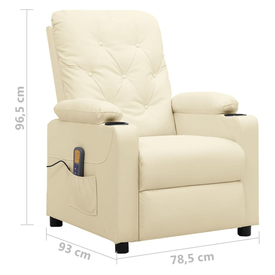 Massagestoel kunstleer crèmekleurig