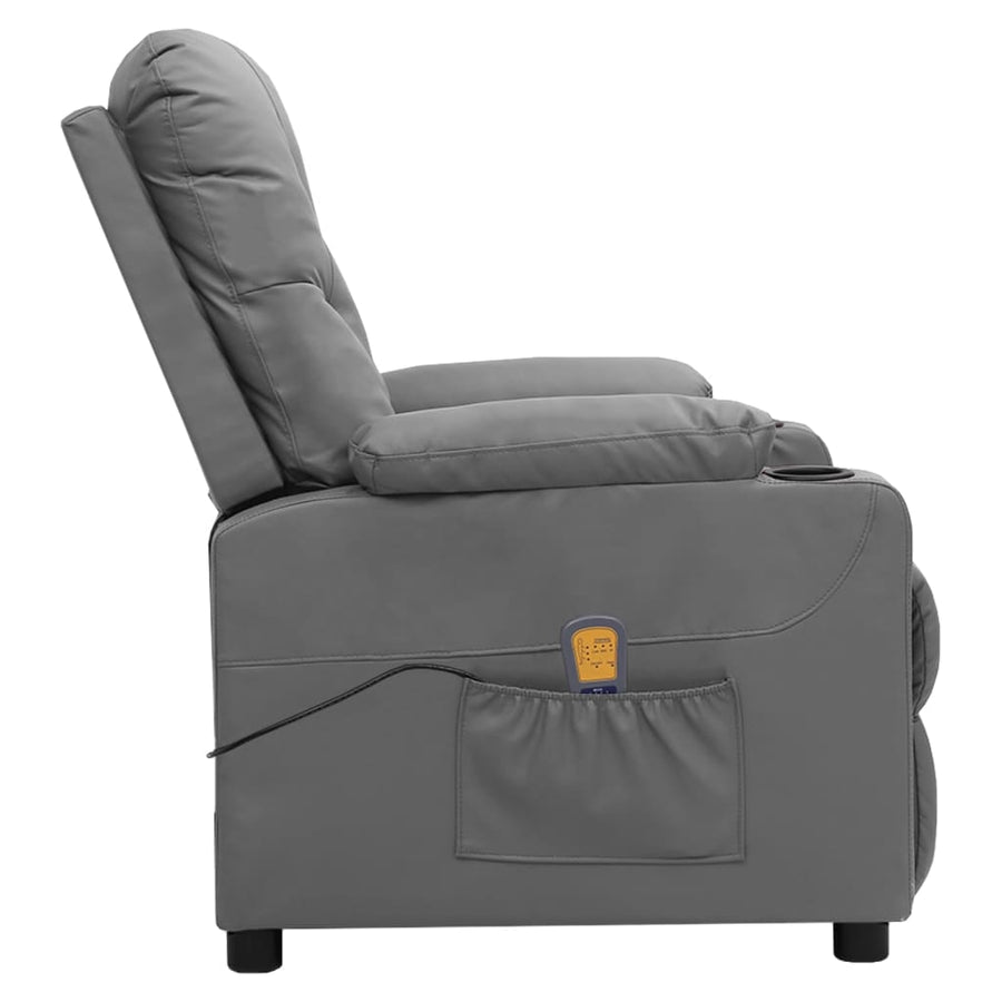 Massagestoel kunstleer grijs