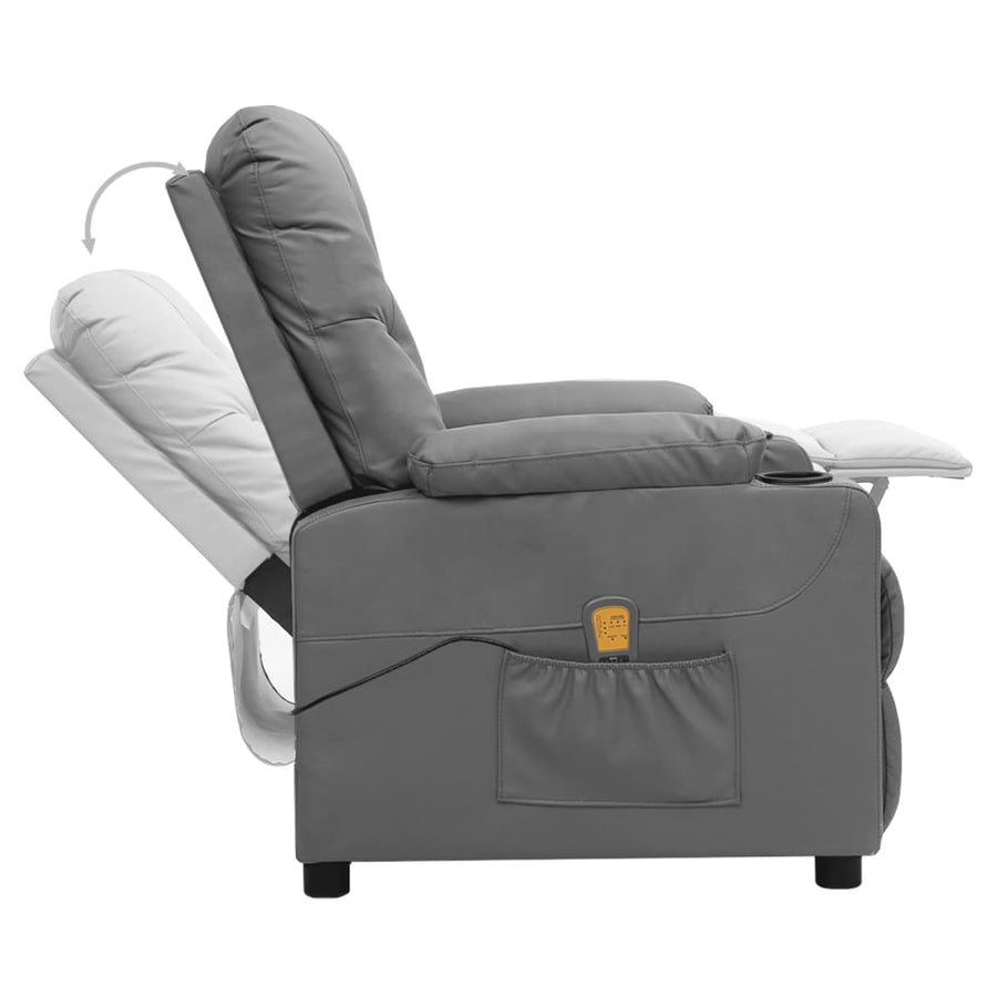 Massagestoel kunstleer grijs