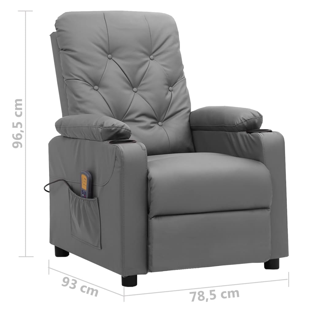 Massagestoel kunstleer grijs
