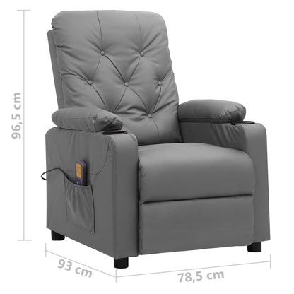 Massagestoel kunstleer grijs