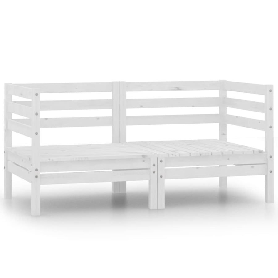 Tuinbank 2-Zits Massief Grenenhout 1 Wit