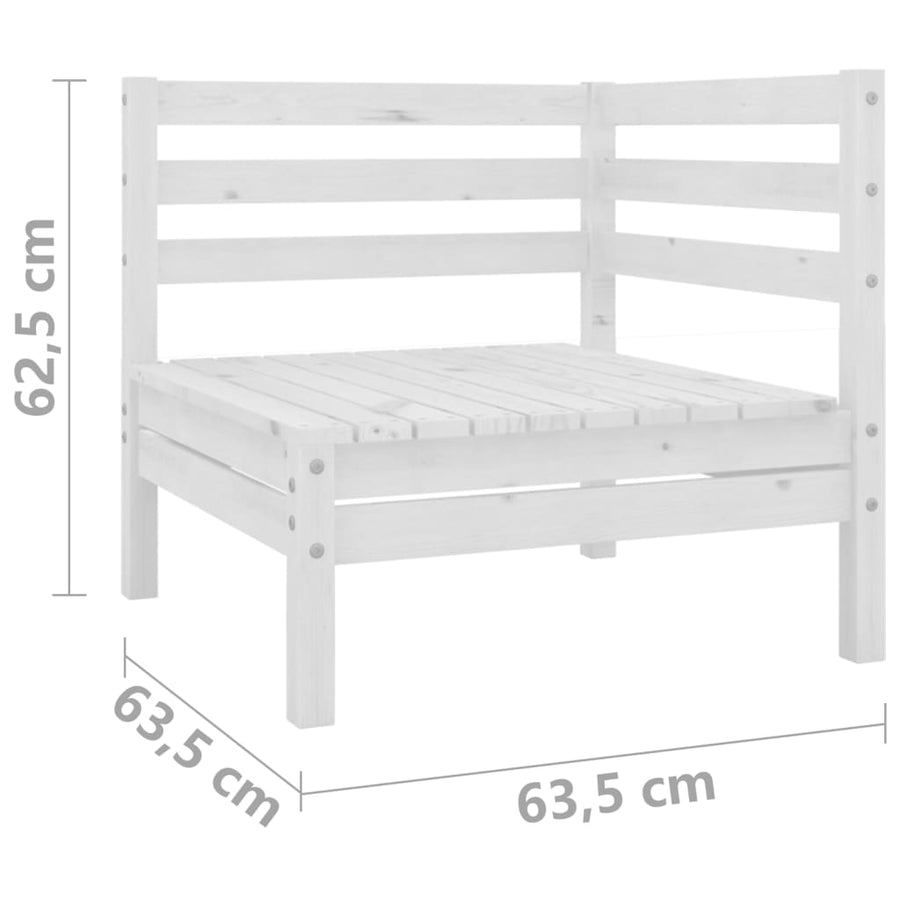 Tuinbank 2-Zits Massief Grenenhout 1 Wit