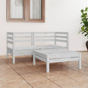 Loungeset 3-delig massief grenenhout wit