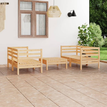 5-Delige Loungeset Massief Grenenhout Wit