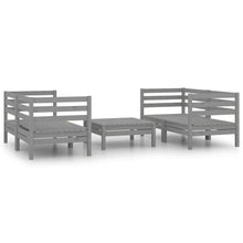5-delige Loungeset massief grenenhout grijs