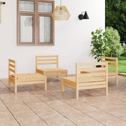 Loungeset 4-delig massief grenenhout