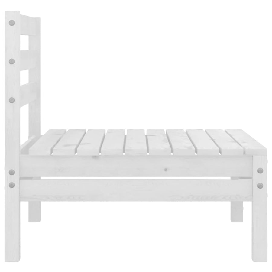 4-Delige Loungeset Massief Grenenhout Wit