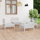 4-Piece Lounge Set Solid Pine White