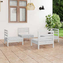 4-Delige Loungeset Massief Grenenhout Wit