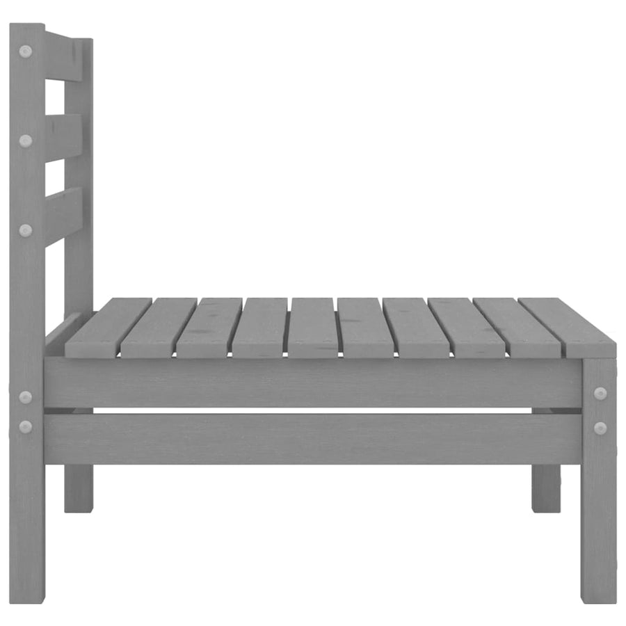 4-Delige Loungeset Massief Grenenhout Grijs