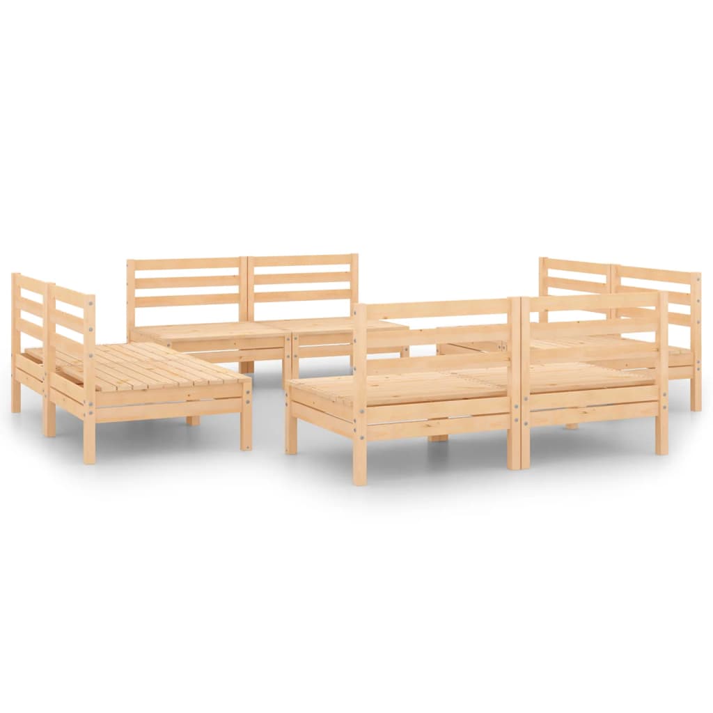 8-Delige Loungeset Massief Grenenhout Bruin