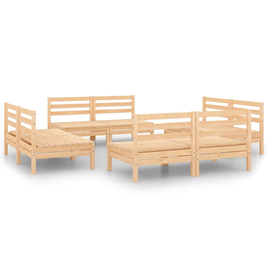 8-Delige Loungeset Massief Grenenhout Bruin