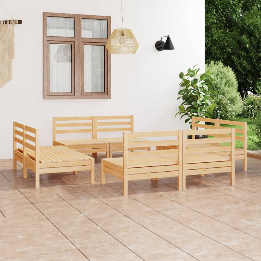 8-Delige Loungeset Massief Grenenhout Bruin