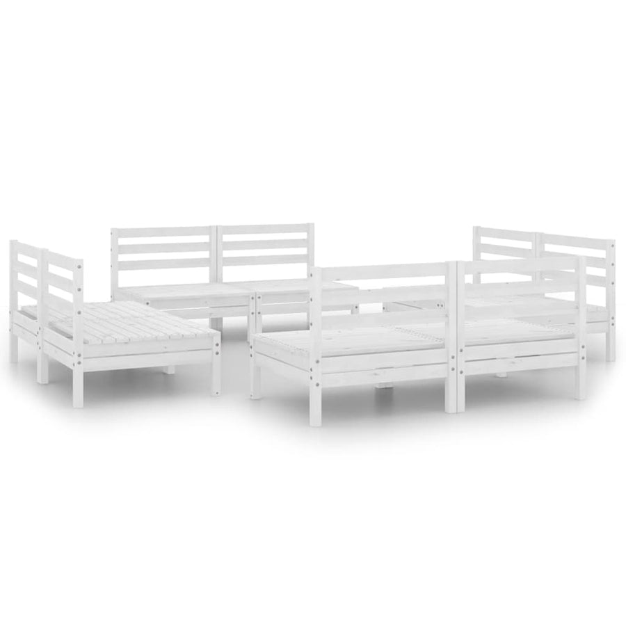 8-Delige Loungeset Massief Grenenhout Wit