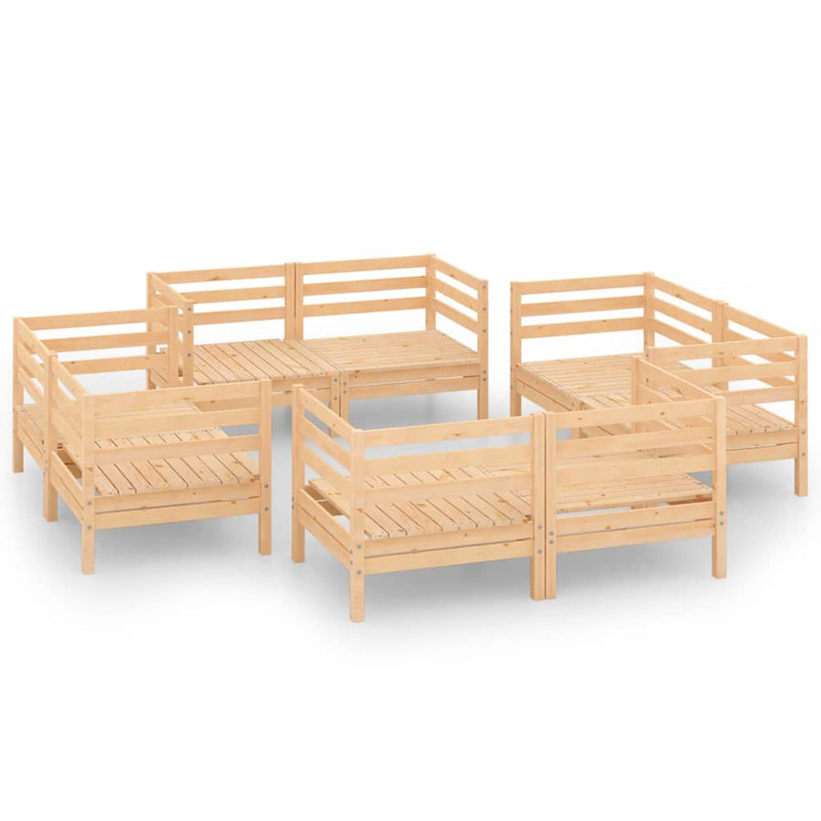 8-Delige Loungeset Massief Grenenhout Bruin