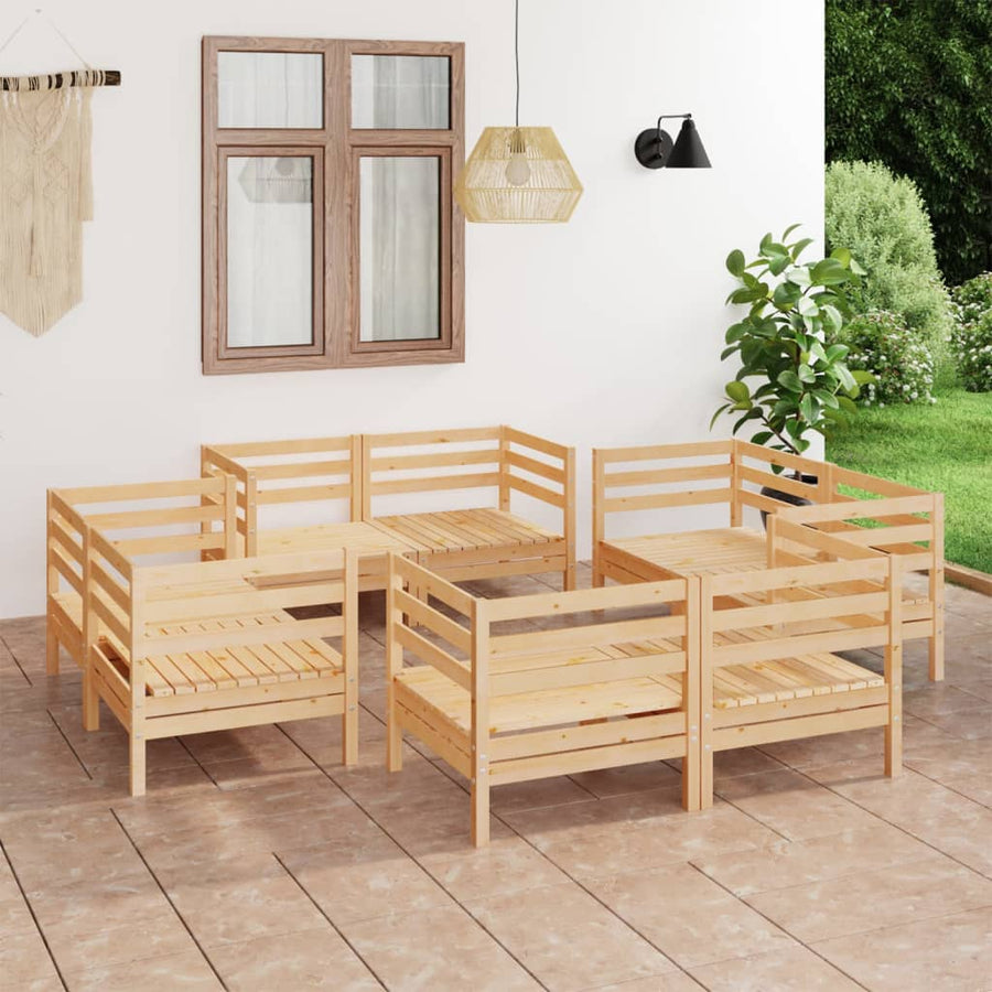 8-Delige Loungeset Massief Grenenhout Bruin