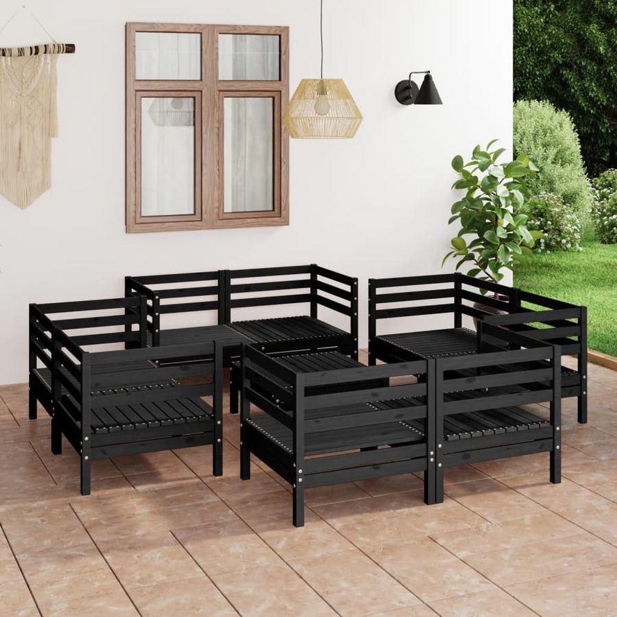 9-Delige Loungeset Massief Grenenhout Wit
