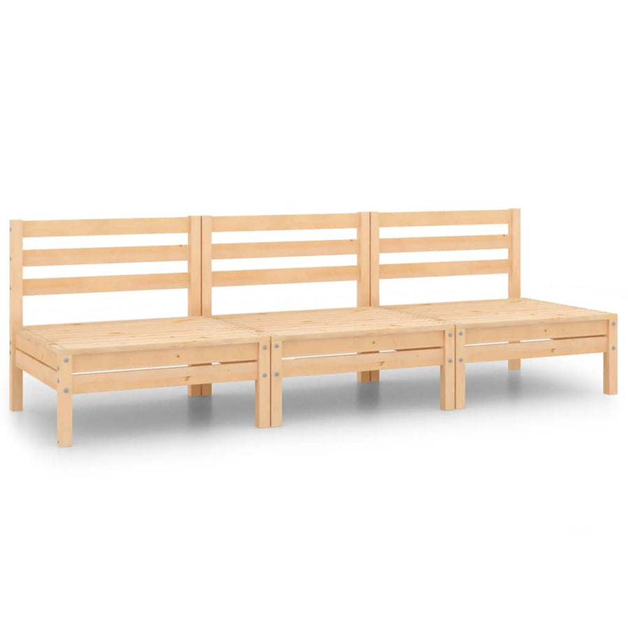 3-Delige Loungeset Massief Grenenhout Bruin